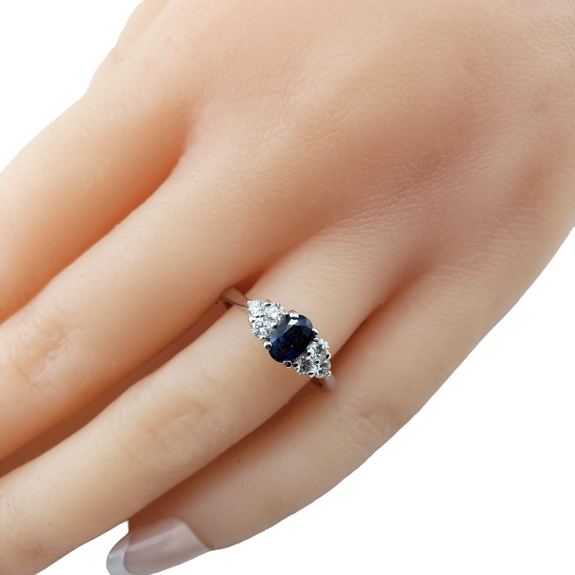  14K Weißgold Saphir-Diamant-Ring Größe 6,25 #15376 im Angebot 2