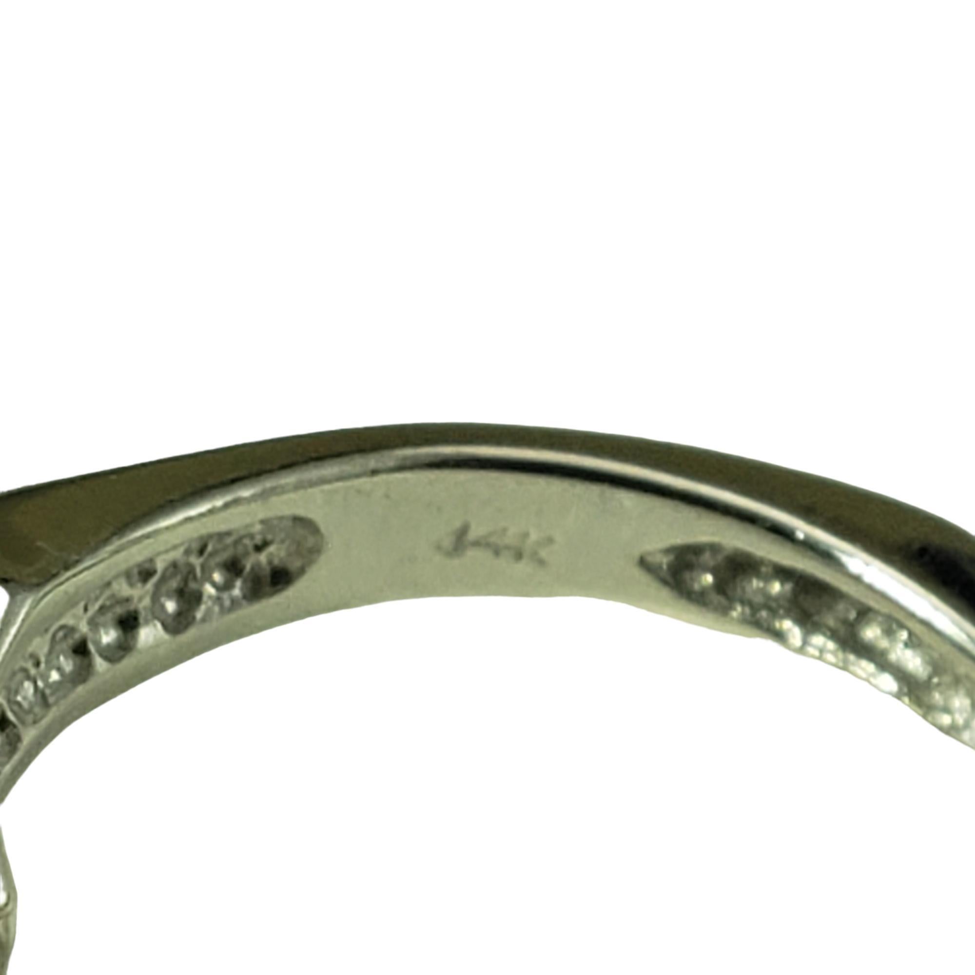 Women's 14K White Gold Sapphire & Diamond Ring Size 6.75 #17065 For Sale
