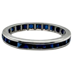 14K Weißgold Saphir Ewigkeitsring Größe 5
