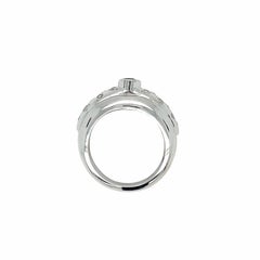 Sapphire Scattered Diamond Ring 14k White Gold