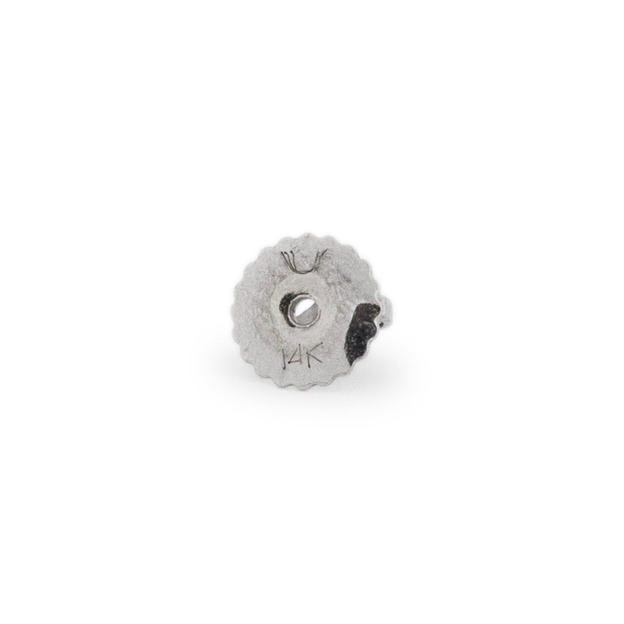 Women's 14K White Gold Screw Backs 4-Prong Diamond Stud Earrings For Sale