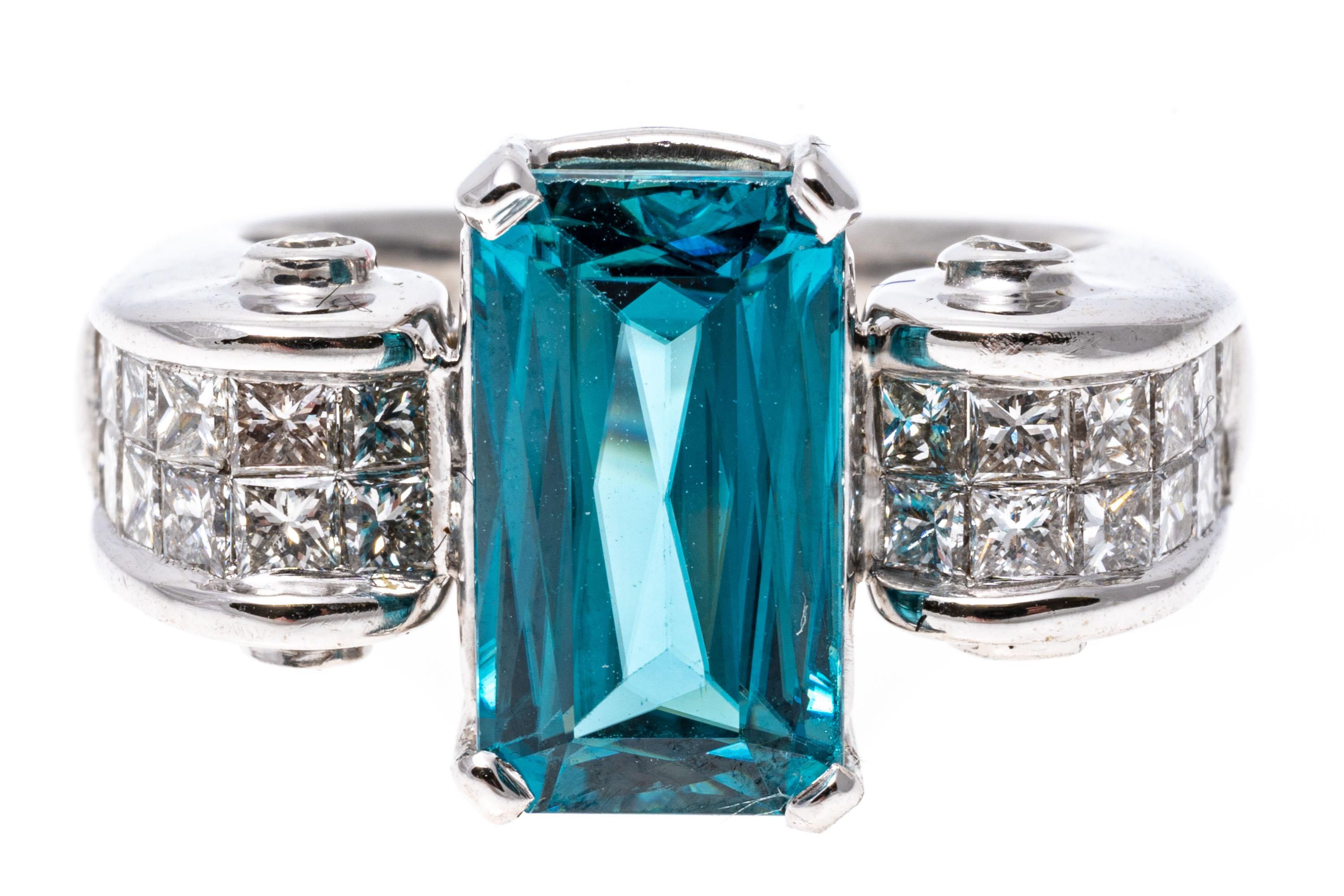 princess cut london blue topaz ring