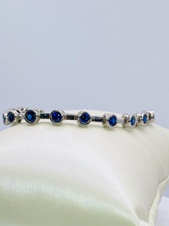 Sapphire White Gold Semi-Bezel Tennis Bracelet