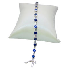 Sapphire White Gold Semi-Bezel Tennis Bracelet