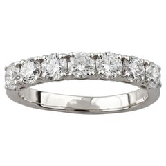 14K White Gold Seven-Stone Diamond Ring, IGI Certified, Modern Design