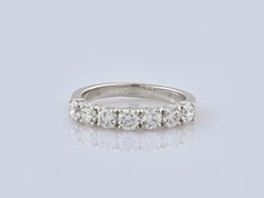14K White Gold Seven-Stone Diamond Ring, IGI Certified, Modern Design