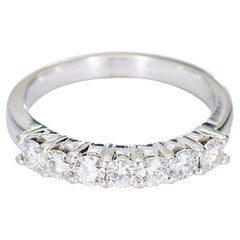 Bague en or blanc 14k à sept pierres - Taille 7.75