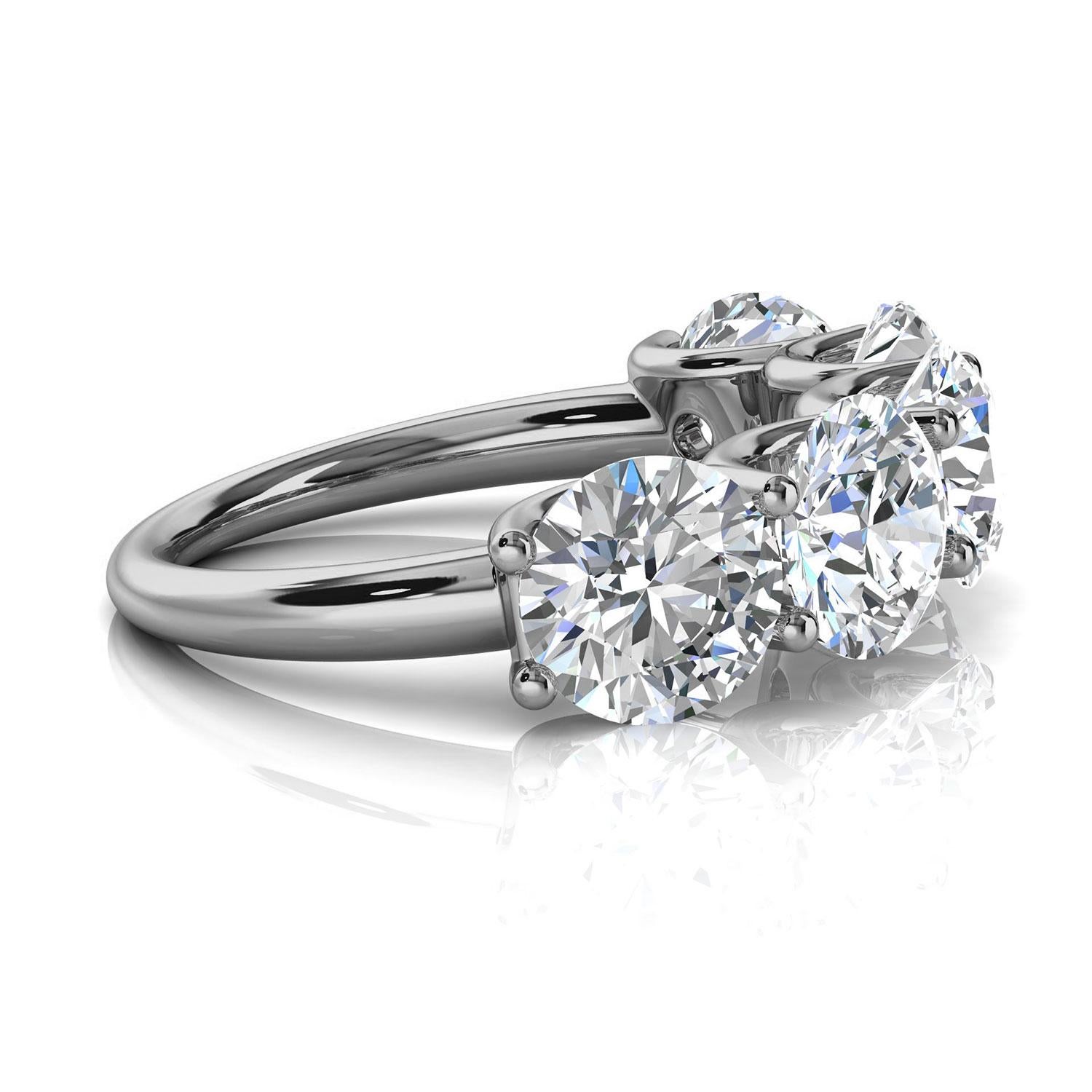 Round Cut 14K White Gold Sevilla Diamond Ring '5 Ct. Tw' For Sale