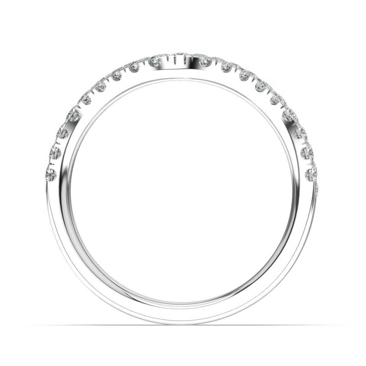 These stackable trios of ring bands feature Micro Prongs set round brilliant diamonds in a wave design. You can wear each ring separately or as a stack. For maximum comfort, we recommend to order it in a  of a size larger. Experience the