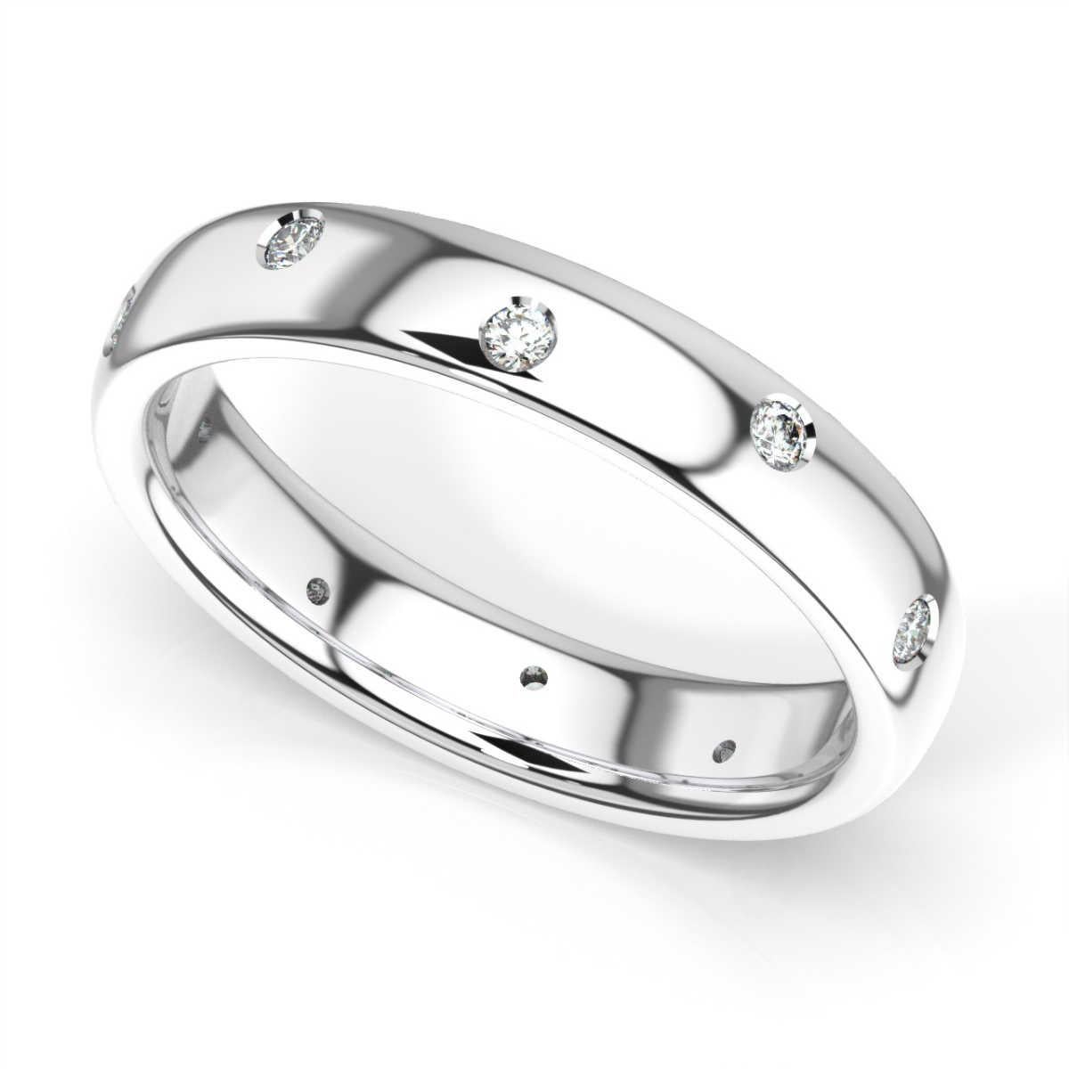 Round Cut 14K White Gold Siena Eternity Diamond Ring '1/5 Ct. Tw' For Sale
