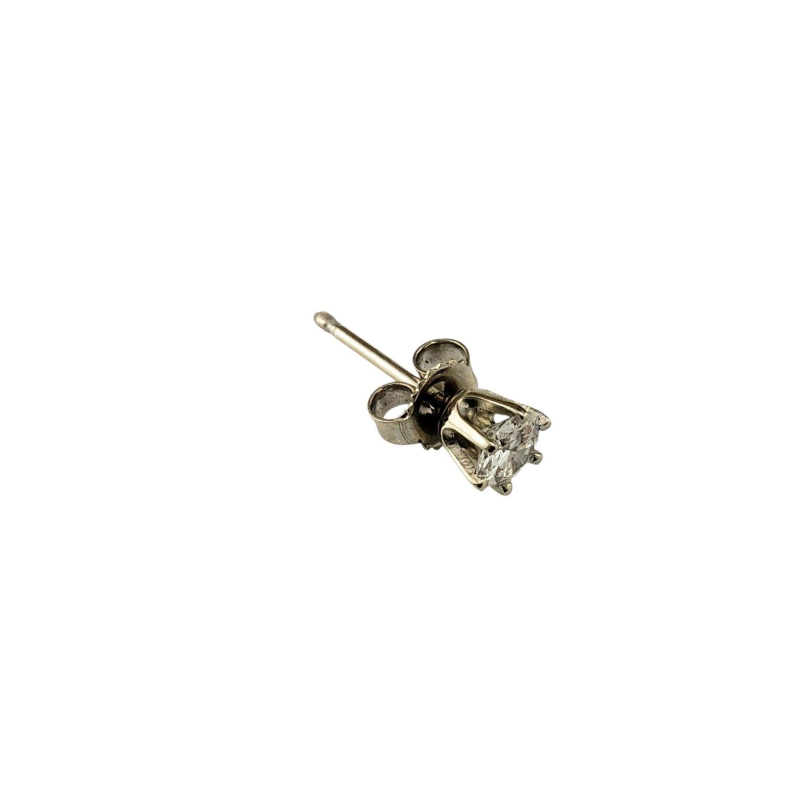 Brilliant Cut 14K White Gold Single Diamond Stud Earring #21368 For Sale
