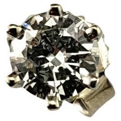 14K White Gold Single Diamond Stud Earring #21368