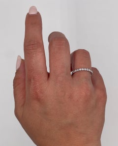 Round Diamond Ring 0.66 Carats in 14K White Gold with Shared Prongs