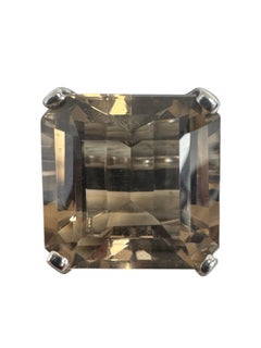 14K White Gold Smoky Quartz and Diamond Cocktail Ring