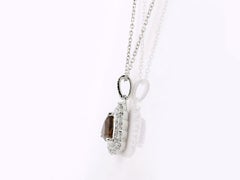 Ciondolo aureola Smoky Trillion in oro bianco 14K