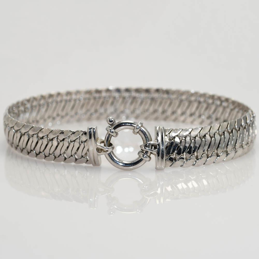 Schlangenkette-Armband aus 14 Karat Weißgold,0.6 Karat im Zustand „Hervorragend“ in Laguna Beach, CA