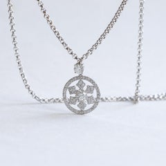 14K White Gold Snowflake necklace, Pendant Necklace, Diamond Necklace