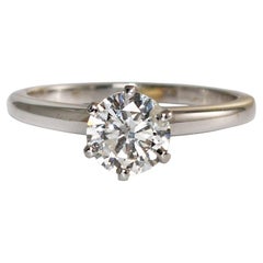 Anillo de diamantes solitario de oro blanco de 14 quilates 0,74 ct
