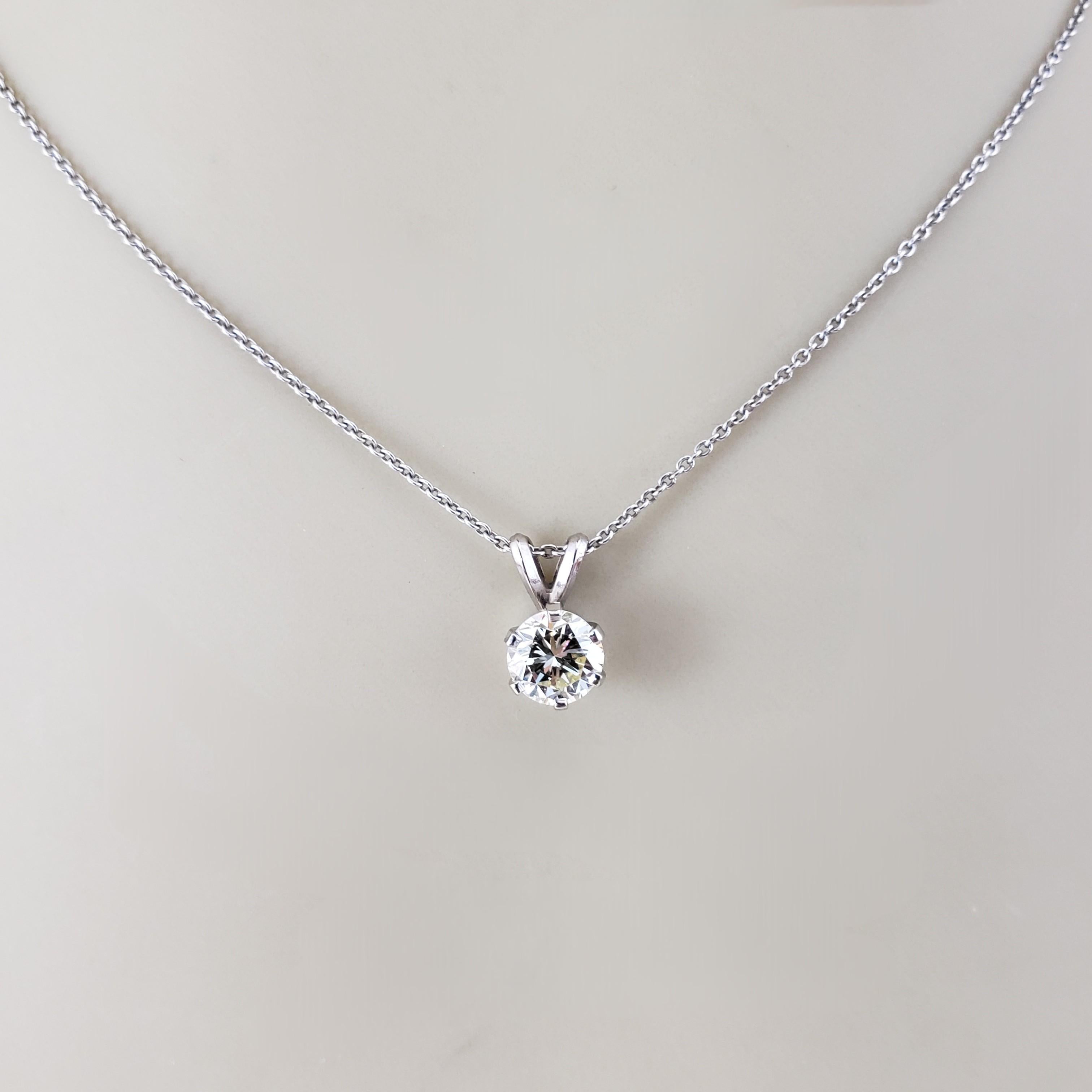 Ciondolo solitario in oro bianco 14K con diamante tondo Brilliante  #22472 in vendita 1