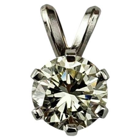 Ciondolo solitario in oro bianco 14K con diamante tondo Brilliante  #22472 in vendita