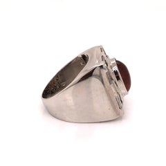 14 Karat White Gold Spessartine Garnet Diamond Ring