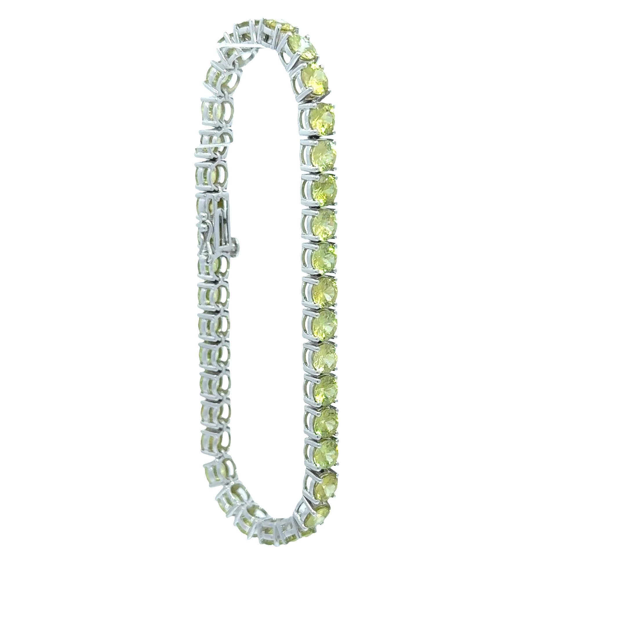 Pulsera Tenis Esfena Oro Blanco 14k Contemporáneo en venta