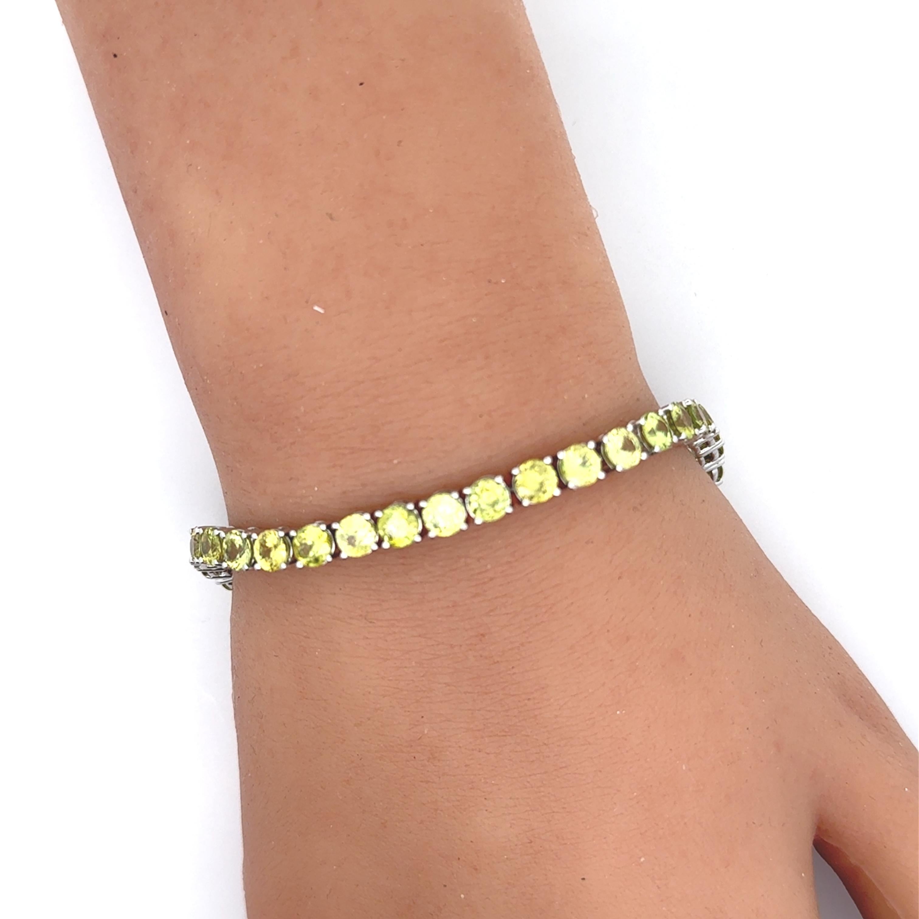 De las mujeres Pulsera Tenis Esfena Oro Blanco 14k en venta