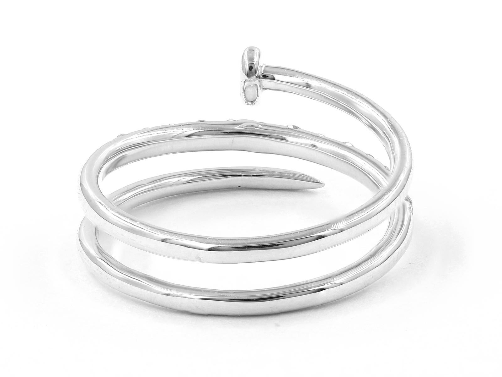 Anello con diamante a spirale in oro bianco 14K - Design moderno - 0,33 CT in vendita 1