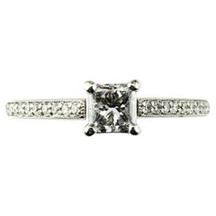 14K Weißgold Verlobungsring mit quadratischem Diamanten im Quadratschliff Größe 5,75 GIA zertifiziert #20109
