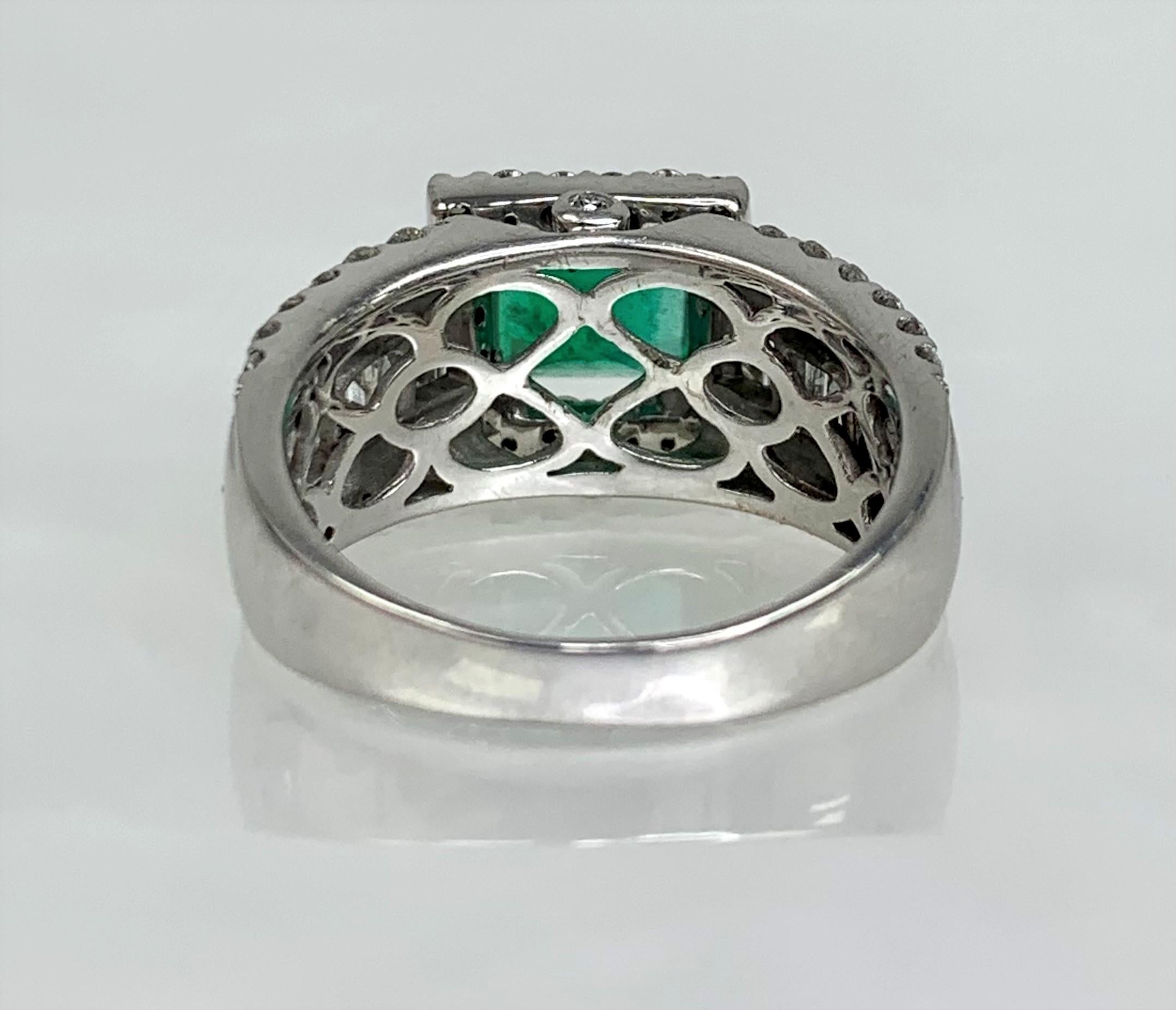 square emerald ring with diamonds
