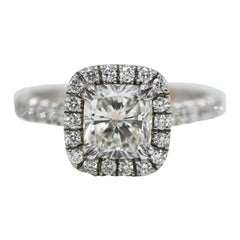Vintage 14K White Gold Square Modified Diamond Ring