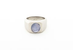 14K White Gold Star Sapphire Ring