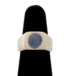 14K White Gold Star Sapphire Ring