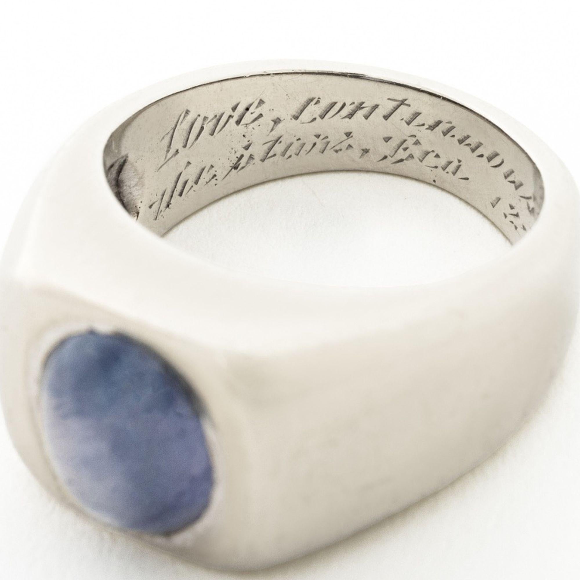 Femenino o masculino 14K White Gold Star Sapphire Ring en venta