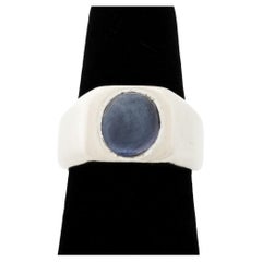 14K White Gold Star Sapphire Ring