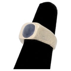 14K White Gold Star Sapphire Ring