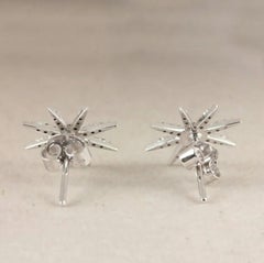 Starburst Stud Earrings Natural Diamond in 14K White Gold