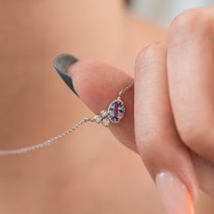 14k White Gold Stargazer Oval Tanzanite Pendant