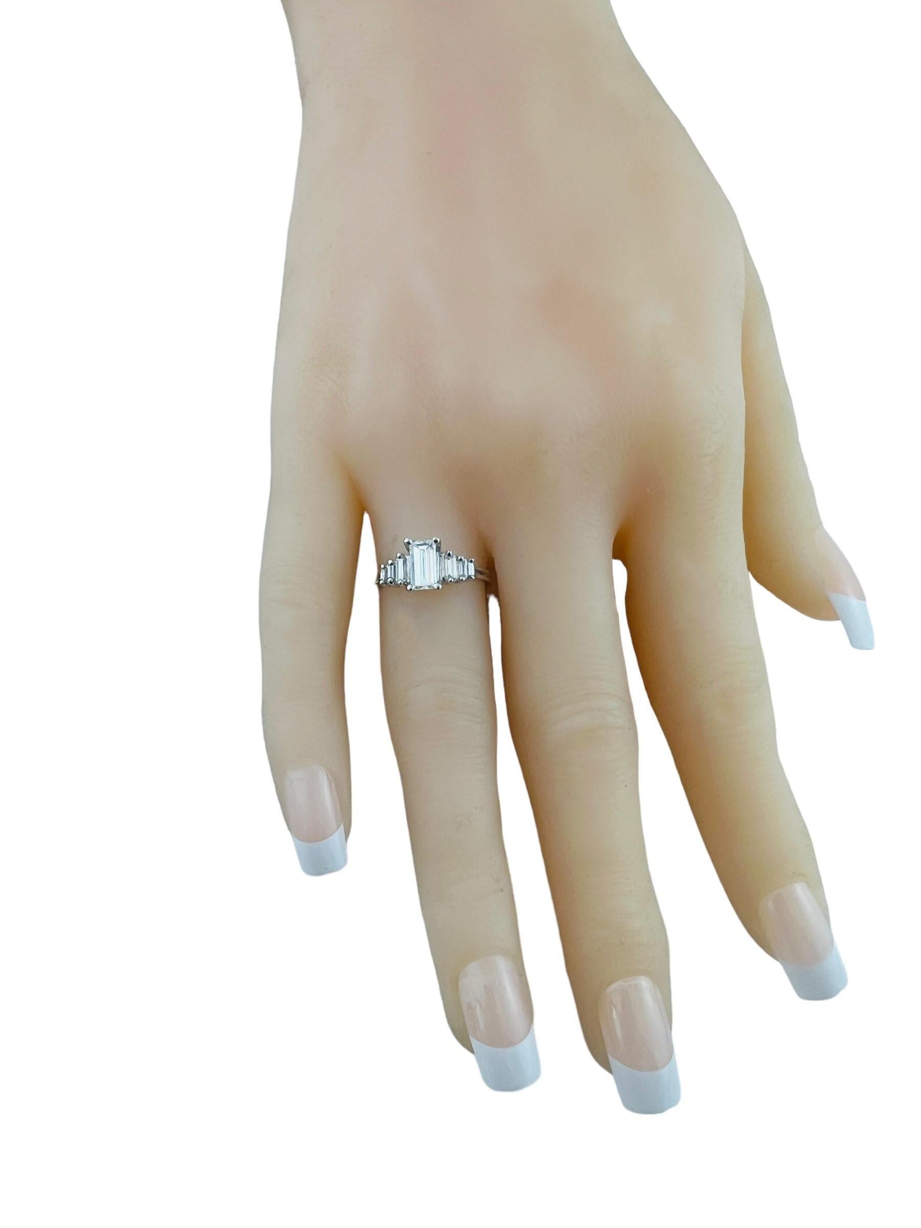 14K White Gold Step Design Diamond Engagement Ring Size 5.25-5.5 #16485 For Sale 5