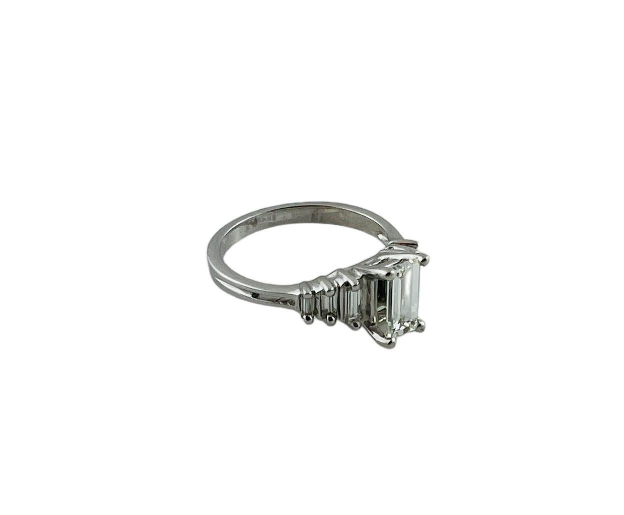 Vintage 14K White Gold Step Design Diamond Engagement Ring Size 5.25-5.5

This breathtaking engagement ring has a beautiful step design with 7 baguette cut diamonds to make your hand sparkle!
(one diamond has small chip)

Approximate total diamond