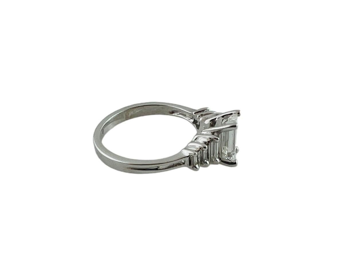 14K White Gold Step Design Diamond Engagement Ring Size 5.25-5.5 #16485 For Sale 2