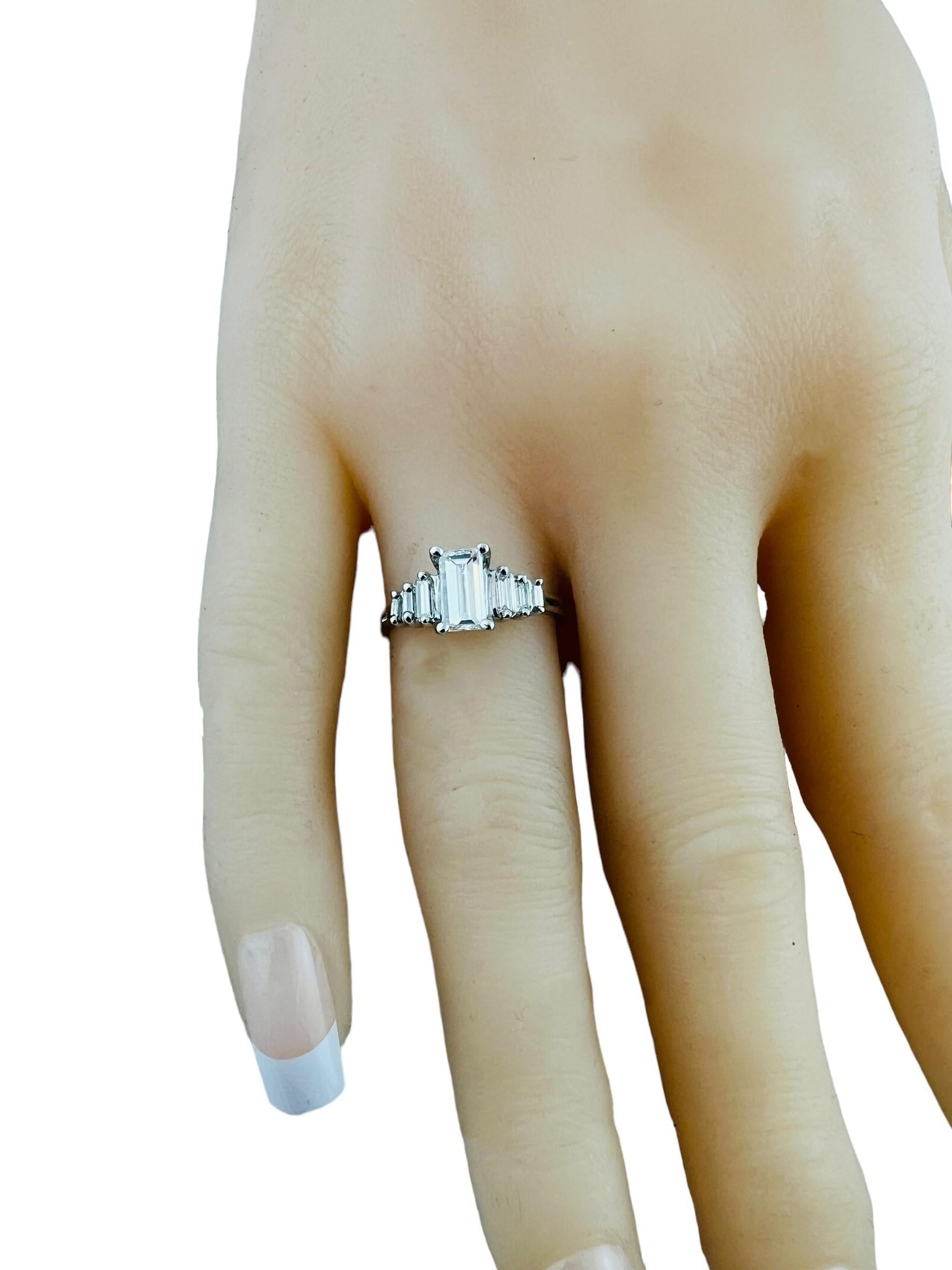 14K White Gold Step Design Diamond Engagement Ring Size 5.25-5.5 #16485 For Sale 4