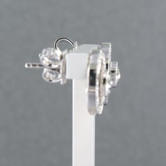 Orecchini in oro bianco 14k con diamanti Old Mine e Brilliante da 1,50 ct.