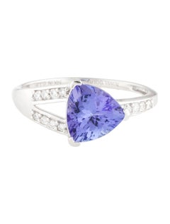Exquisite 14K Tanzanite & Diamond Cocktail Ring, Size 7.25 - Statement Jewelry