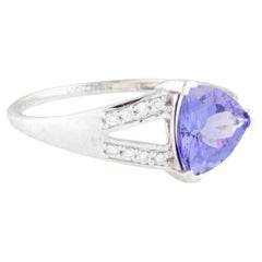 Exquisite 14K Tanzanite & Diamond Cocktail Ring, Size 7.25 - Statement Jewelry