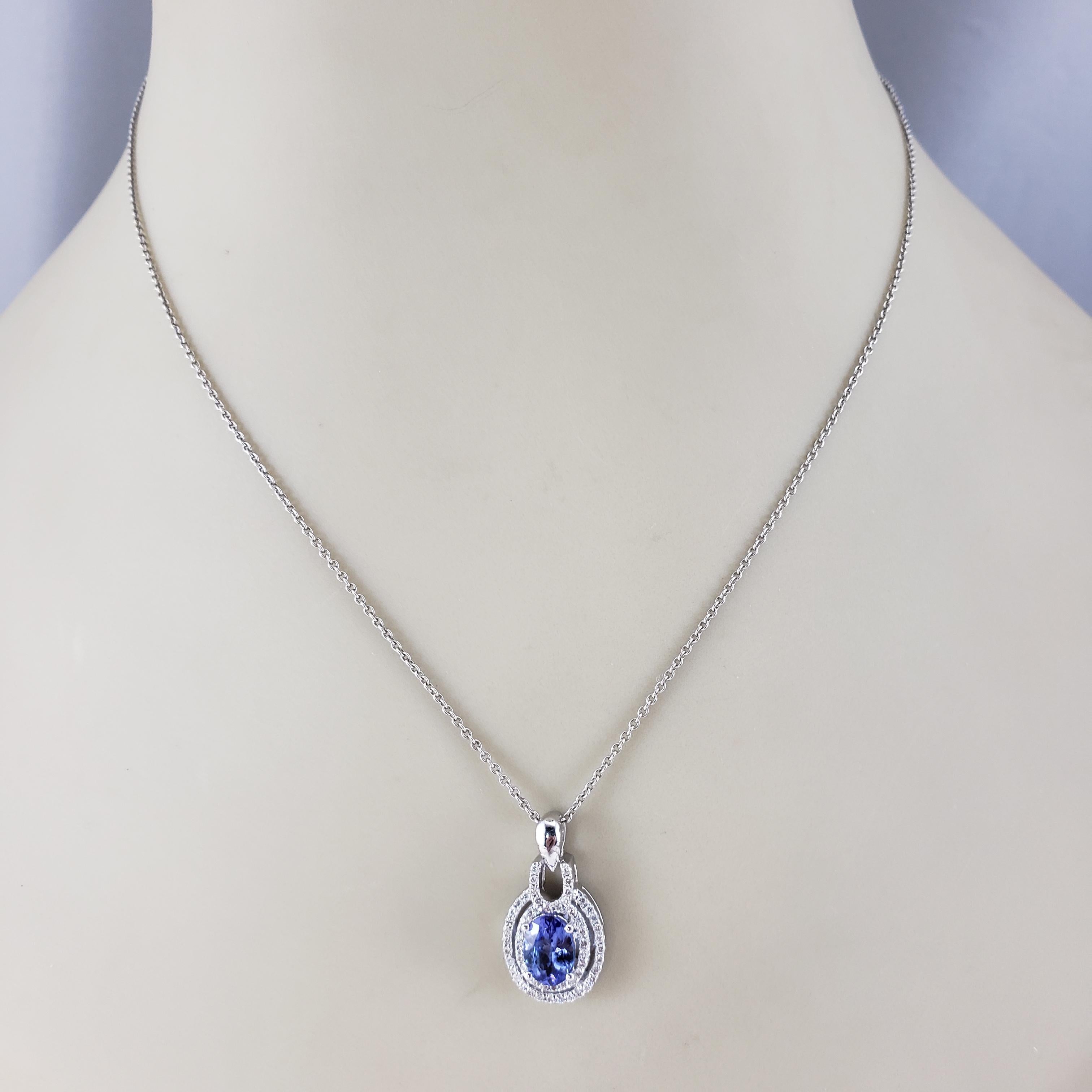 Donna Ciondolo in oro bianco 14K con tanzanite e diamanti  #18548 in vendita