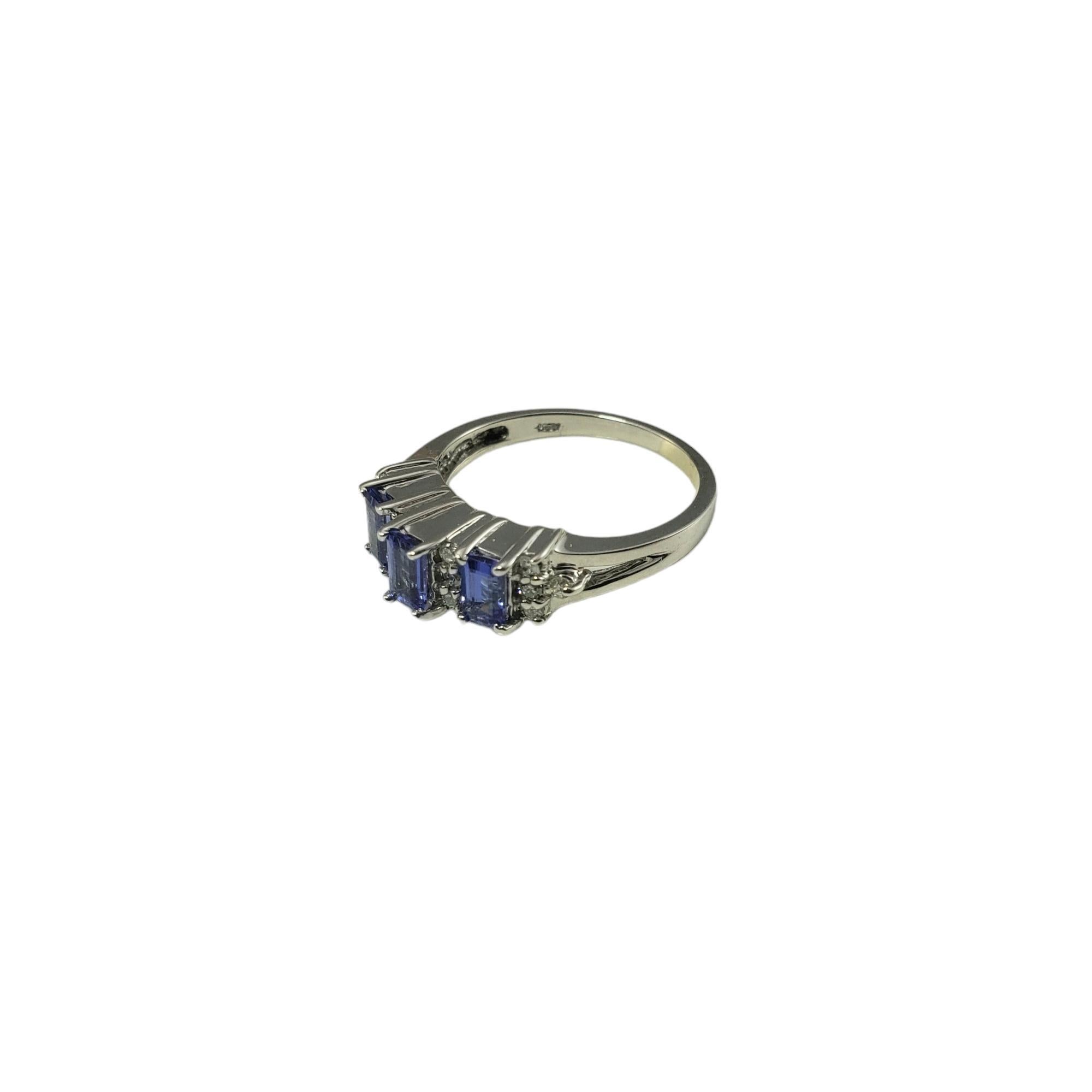 14K White Gold Tanzanite and Diamond Ring Size 7 # 16202 In Good Condition For Sale In Washington Depot, CT