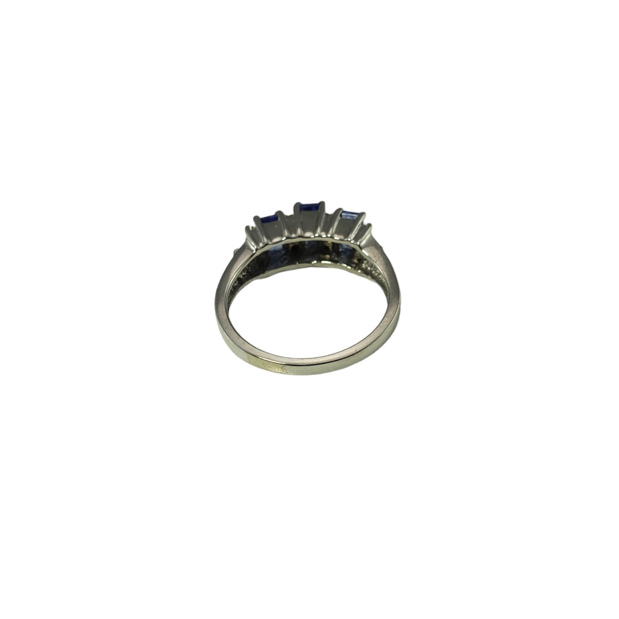 14K Weißgold Tansanit und Diamant-Ring Größe 7 # 16202 Damen im Angebot