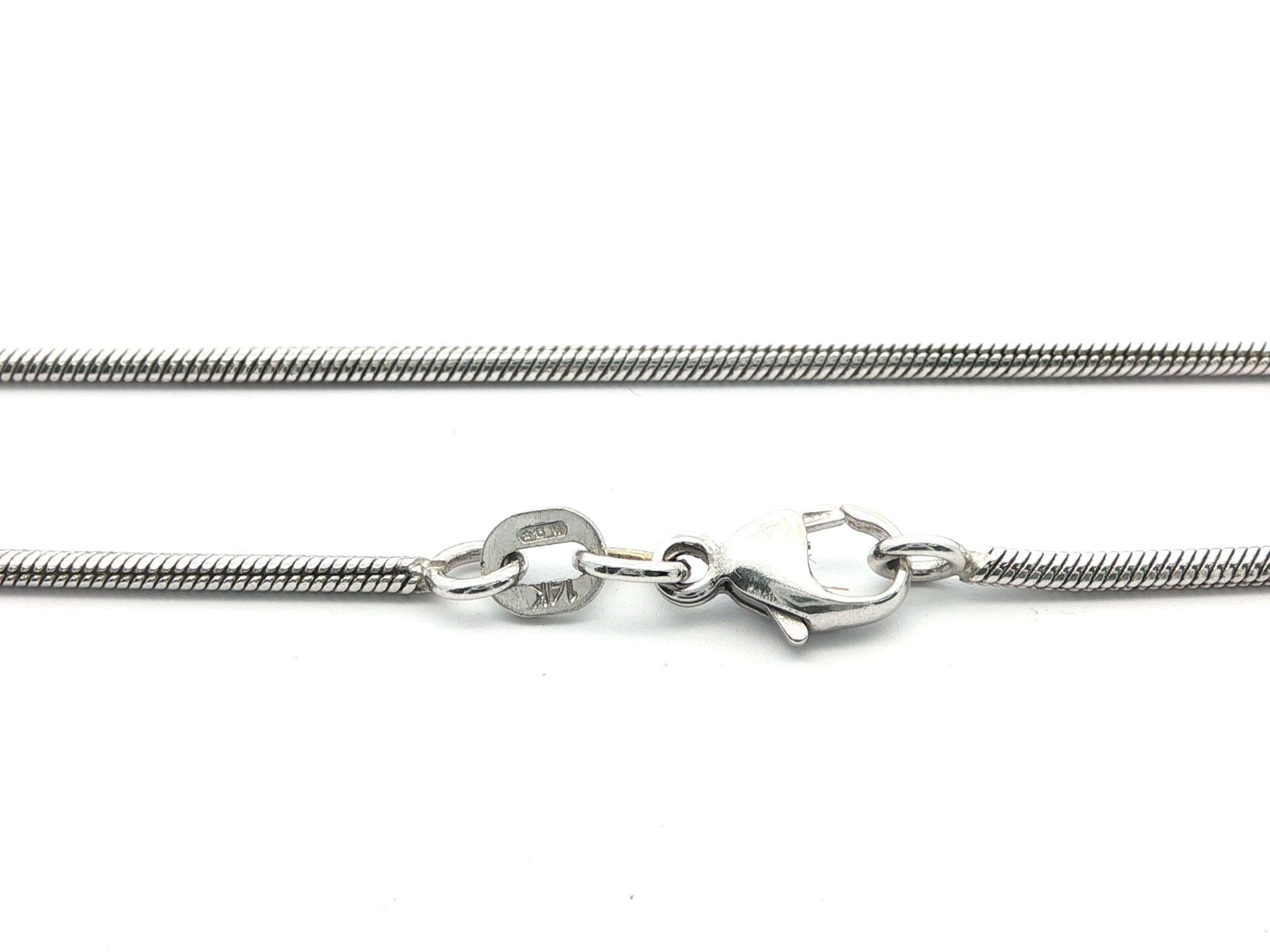 Taglio trillion Ciondolo a doppia goccia con tanzanite e diamante in oro bianco 14k con catena a serpente da 18