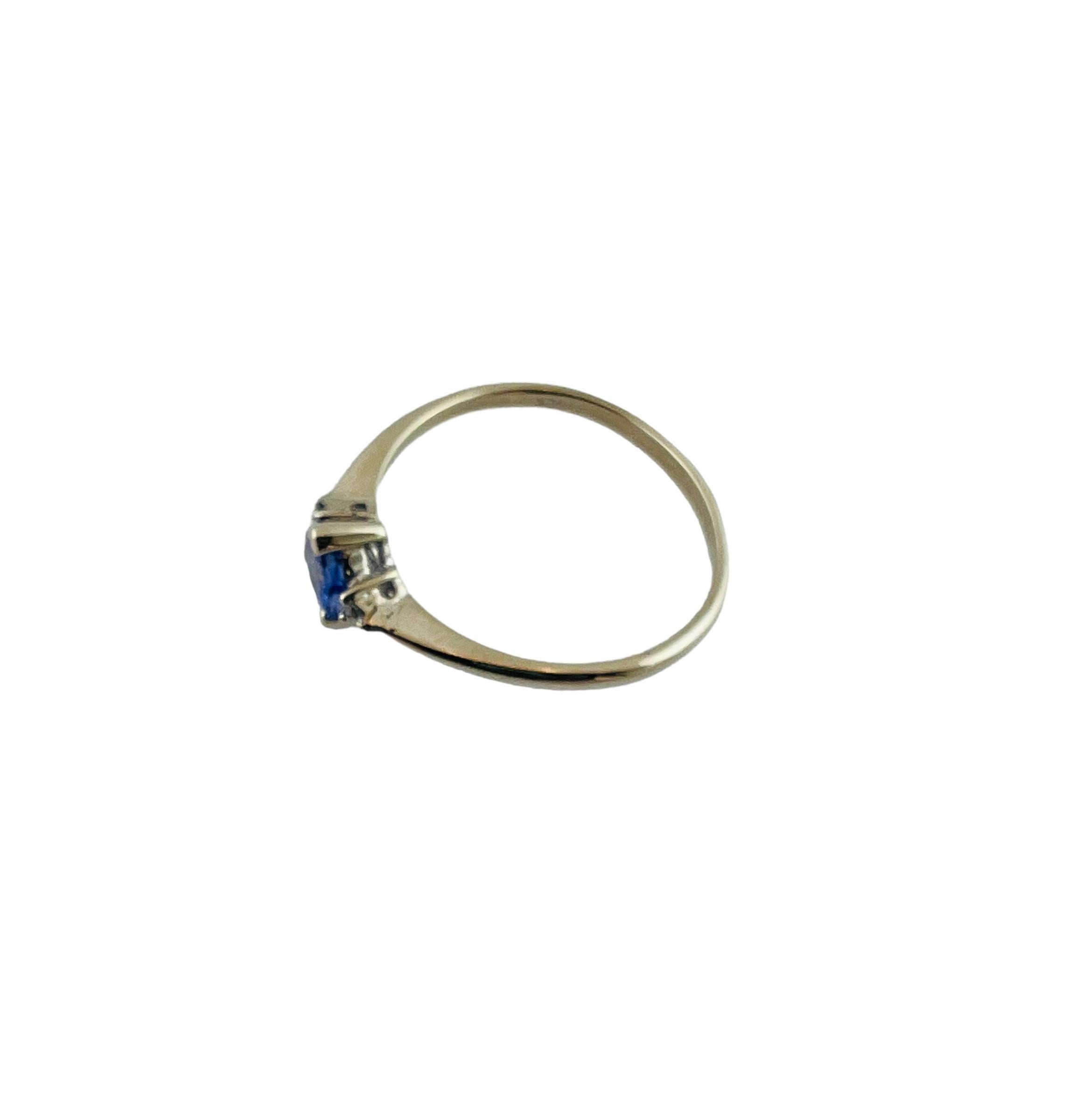 14K White Gold Tanzanite Heart Ring Size 6.5 #15942 In Good Condition For Sale In Washington Depot, CT